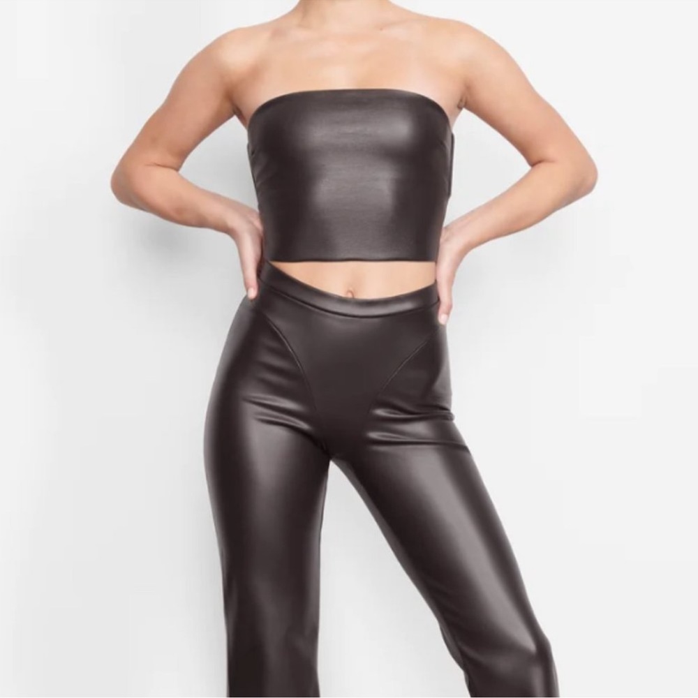 Skims Faux Leather Tube Top